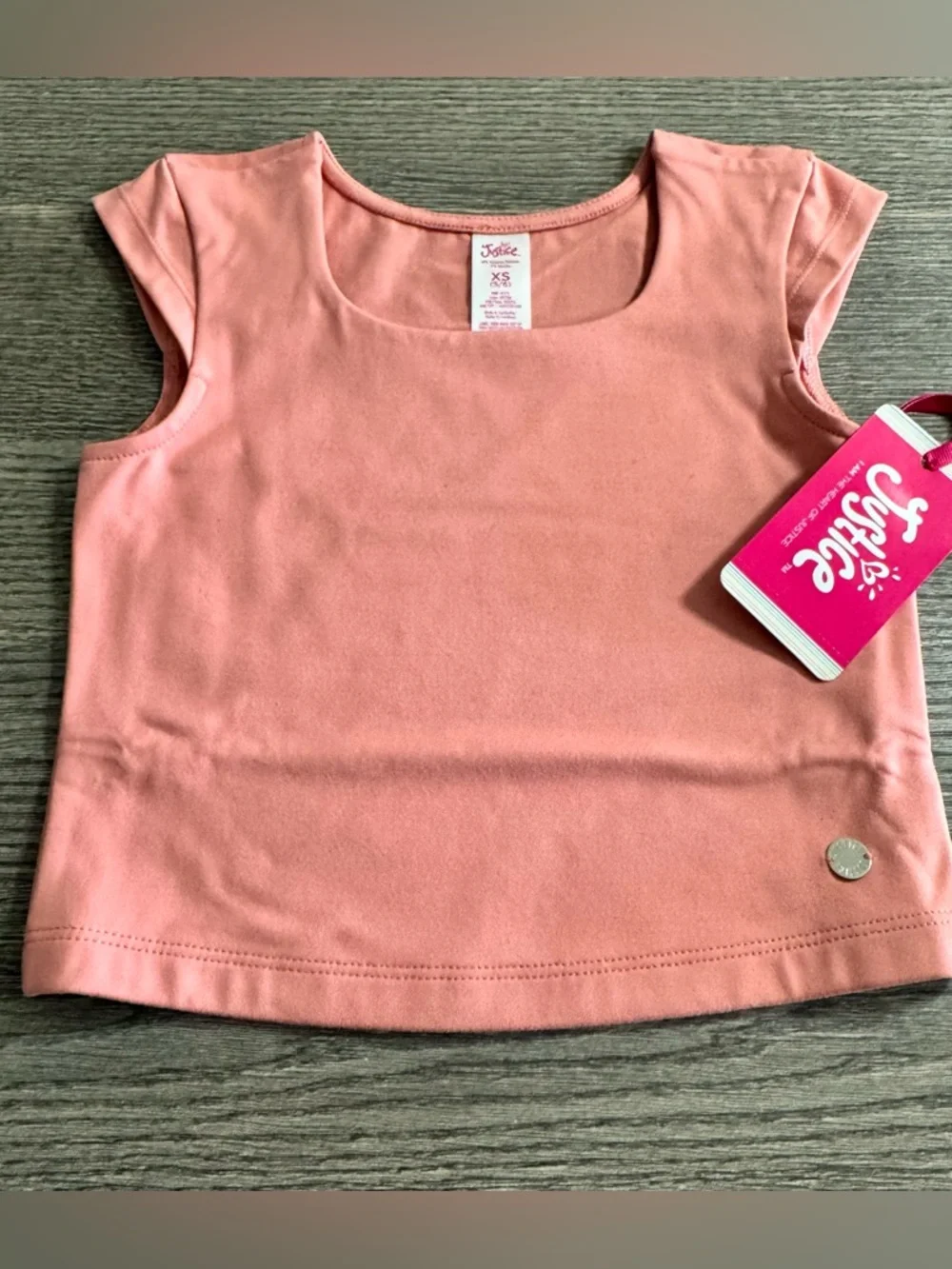 Justice Girls Cap Sleeve Seamless Top Size XS (5/6) Nectar
